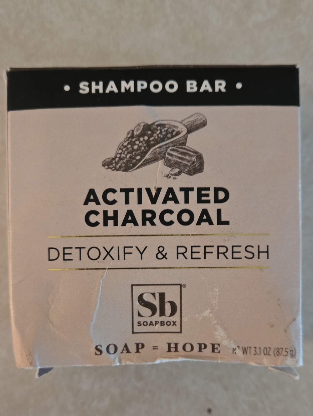 NWT SB Soapbox Vegan Cruelty Free Activated Charcoal Shampoo Bar